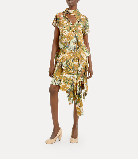 Vivienne Westwood Baroness Bib Dress Jungle Print | 097485RNT