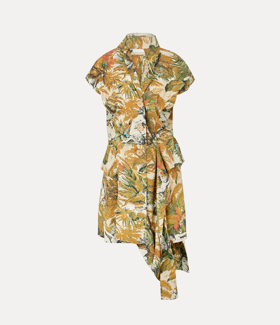 Vivienne Westwood Baroness Bib Dress Jungle Print | 097485RNT