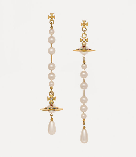 Vivienne Westwood Broken Pearl Earrings Gold/Pearl/Multi | 512648YBL