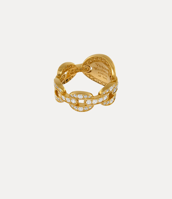 Vivienne Westwood Clorinthe Ring Gold / White Cz / Black Patina | 712895HOB