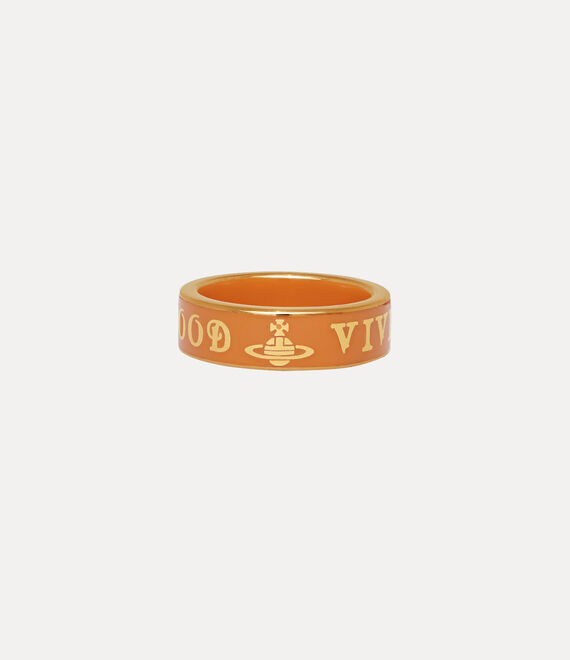 Vivienne Westwood Conduit Street Ring Gold / Orange Enamel | 965102BHL