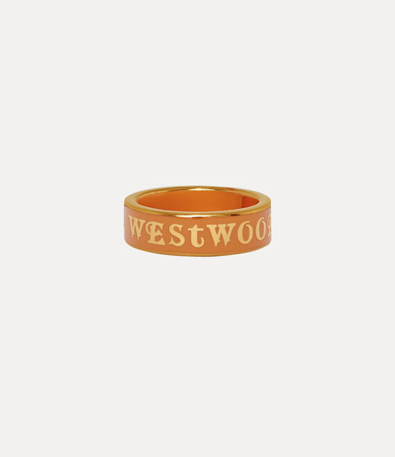 Vivienne Westwood Conduit Street Ring Gold / Orange Enamel | 532780MDL