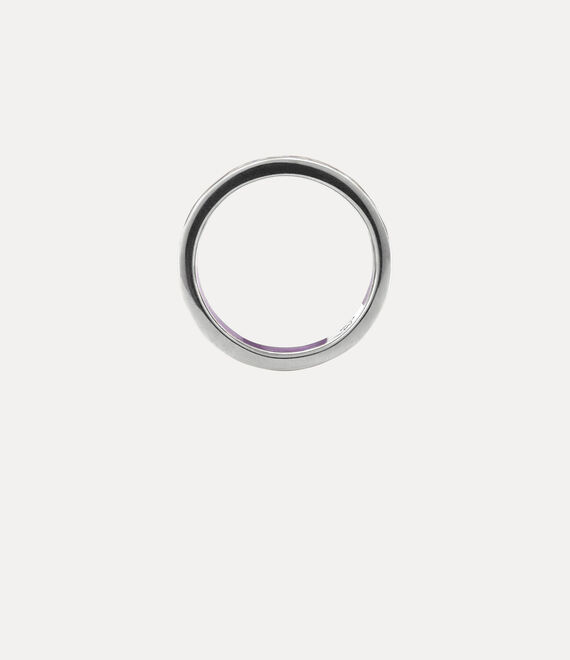 Vivienne Westwood Conduit Street Ring Platinum / Navy, Aubergine Enamel | 097584UWQ