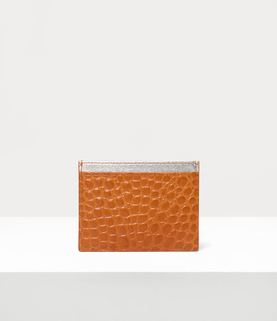 Vivienne Westwood Crocodile Flat Card Holder Cream | 462385MUN