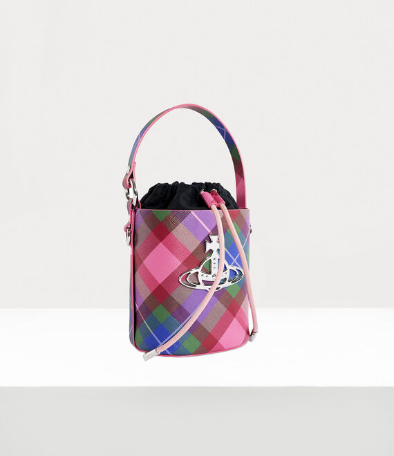 Vivienne Westwood Daisy Drawstring Bucket Bag Candy Tartan | 831594OLC