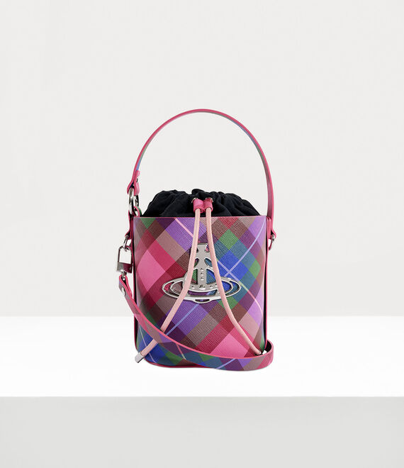 Vivienne Westwood Daisy Drawstring Bucket Bag Candy Tartan | 831594OLC