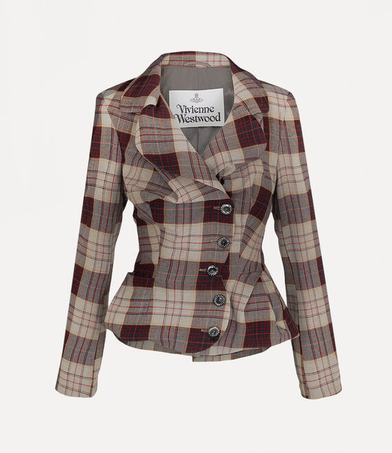 Vivienne Westwood Drunken Tailored Jacket Red Check | 152680NLV