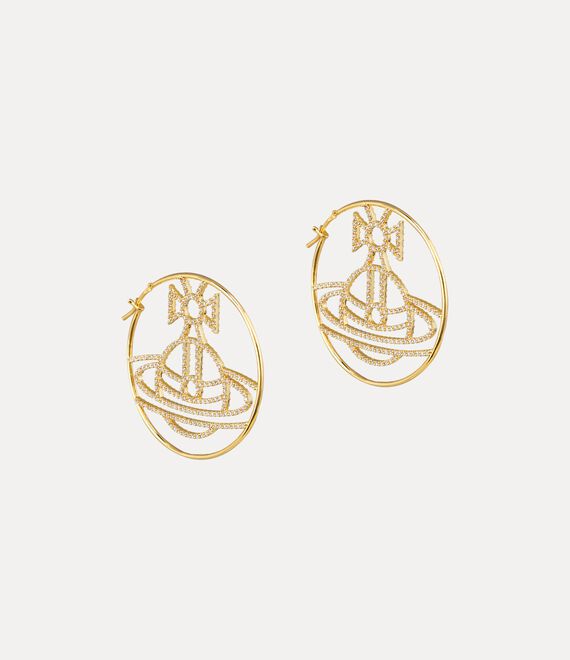 Vivienne Westwood Eloisa Hoop Earrings Gold / White Cz | 564927ATL