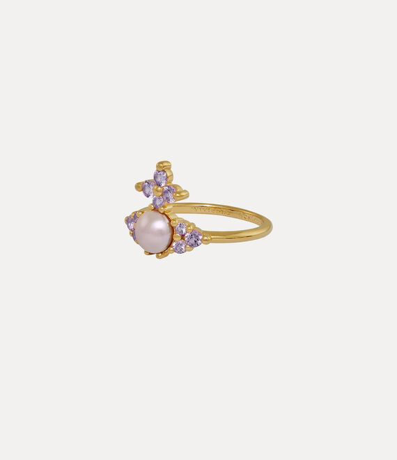 Vivienne Westwood Feodora Ring Gold / Light Purple Cz / Crystal Rosaline Pearl | 278543VAZ