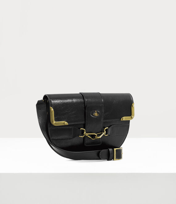 Vivienne Westwood Gigi Medium Horsebit Saddle Bag Black | 804976CWG