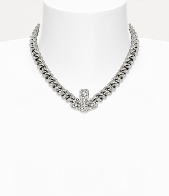 Vivienne Westwood Graziella Small Choker Platinum / White Cz | 805241JSD