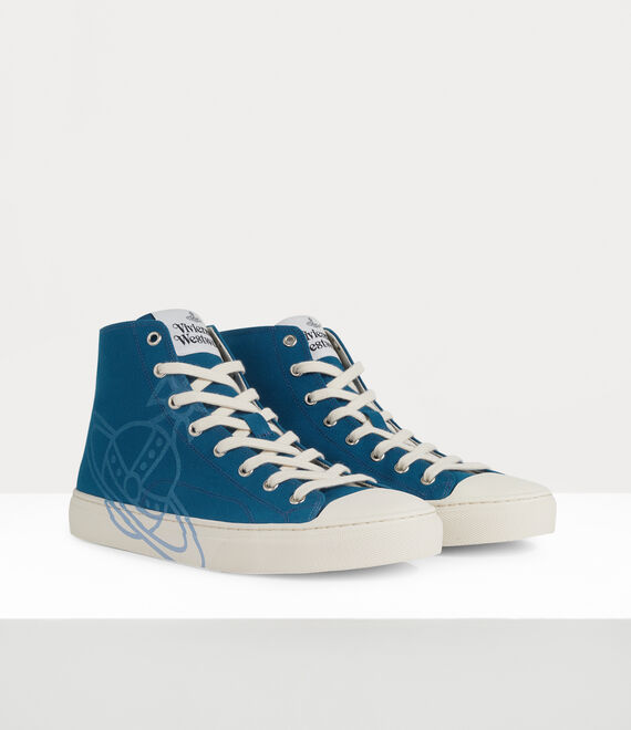 Vivienne Westwood High Top Canvas Plimsoll Petrol Blue | 483290BPM