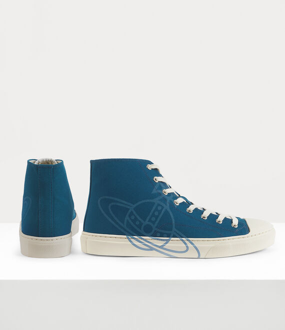 Vivienne Westwood High Top Canvas Plimsoll Petrol Blue | 483290BPM