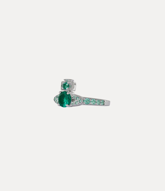 Vivienne Westwood Ismene Ring Platinum / Green Cz | 789410ZOH