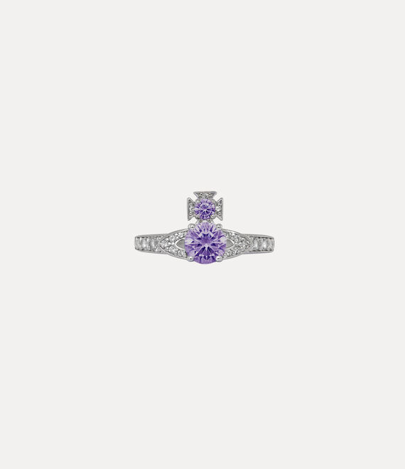 Vivienne Westwood Ismene Ring Platinum / Lavender, White Cz | 690528PUQ