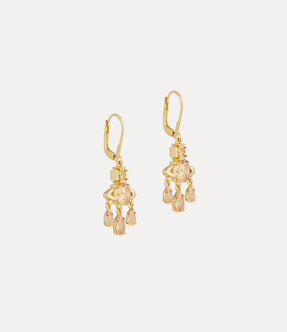 Vivienne Westwood Joaquina Earrings Gold / L-champagne Cz | 482763WXM