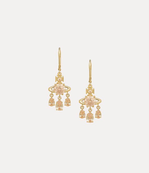 Vivienne Westwood Joaquina Earrings Gold / L-champagne Cz | 482763WXM