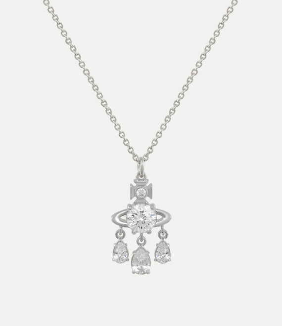 Vivienne Westwood Joaquina Pendant Necklace Platinum / White Cz | 270586TWZ