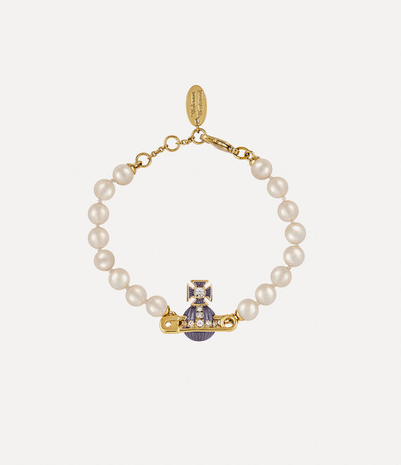 Vivienne Westwood Kitty Pearl Bracelet Gold/Crystal Crystal/Violet Transparent | 297513RQW