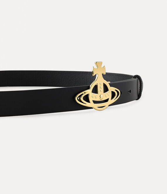 Vivienne Westwood Line Orb Buckle Belt Black | 613957OUS