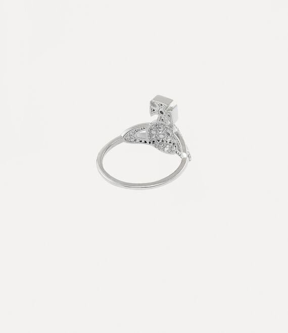 Vivienne Westwood Little Orb Ring Platinum / White Cz | 719340JSY