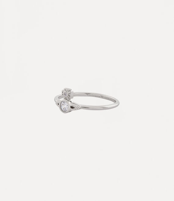 Vivienne Westwood London Orb Ring Platinum / White Cz | 398451GJO