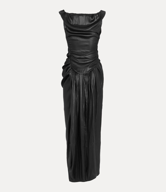 Vivienne Westwood Long Ginnie Pencil Dress Metal Black | 034518ZPL