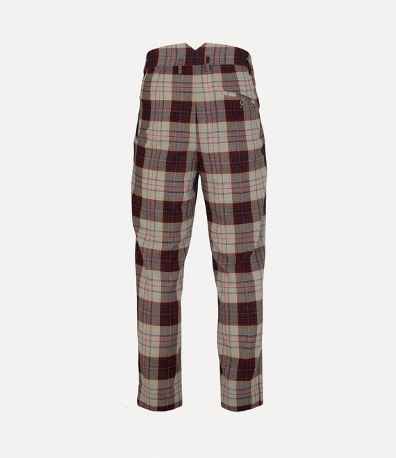 Vivienne Westwood M Cropped Cruise Trousers Red Check | 750431EDJ