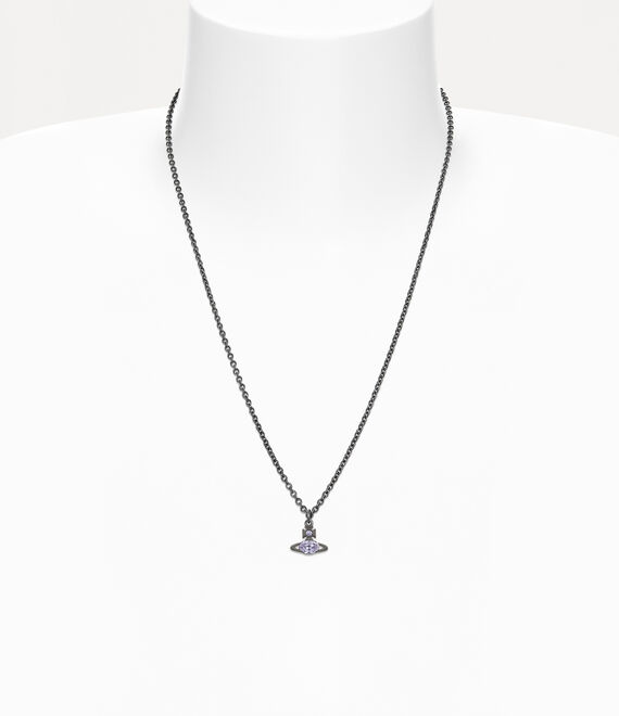 Vivienne Westwood Man. Allie Pendant Necklace Ruthenium / Light Lavender Cz | 273508IJM