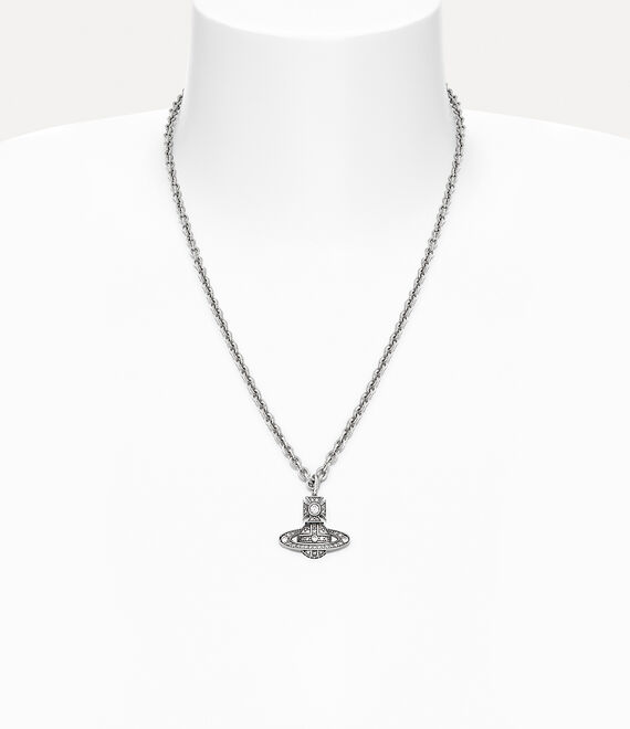 Vivienne Westwood Man. Carmelo Bas Relief Pendan Antique Platinum / Platinum / White Cz | 786034FMJ