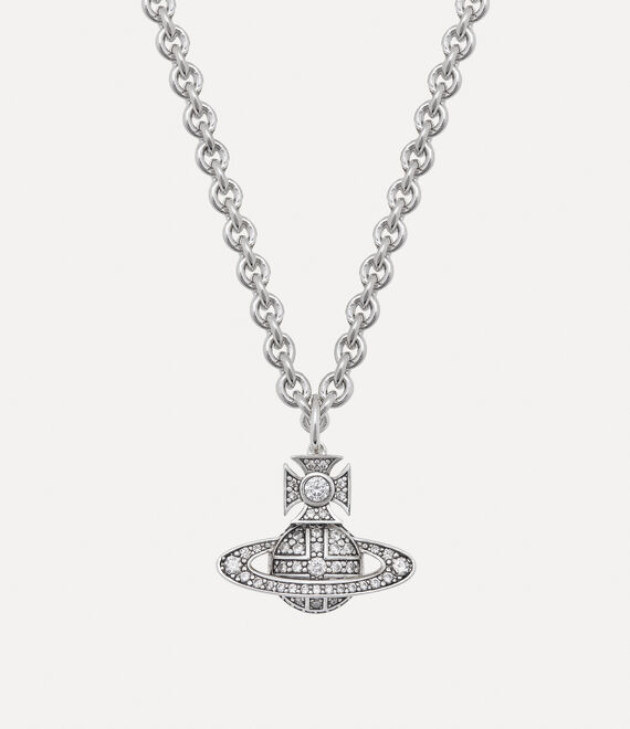 Vivienne Westwood Man. Carmelo Bas Relief Pendan Antique Platinum / Platinum / White Cz | 786034FMJ