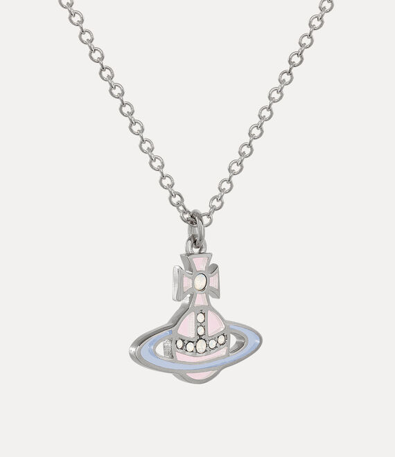 Vivienne Westwood Man. Concetta Pendant Necklace Platinum/Pale Pink,Transparent Pastel Blue | 137450SQJ