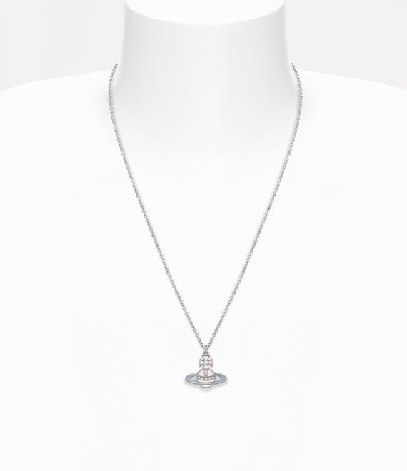 Vivienne Westwood Man. Concetta Pendant Necklace Platinum/Pale Pink,Transparent Pastel Blue | 137450SQJ