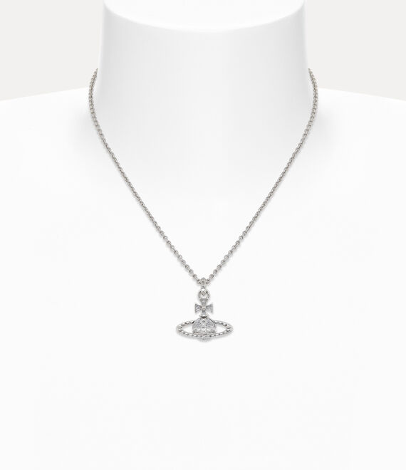 Vivienne Westwood Mayfair Bas Relief Pendant Necklace Rhodium Crystal | 078314LSP