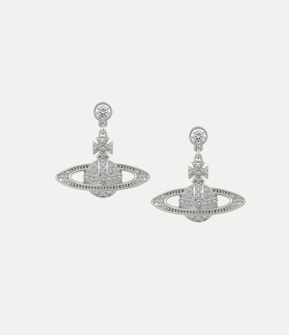 Vivienne Westwood Mini Bas Relief Drop Earrings Platinum / Crystal Crystal | 820593BKU