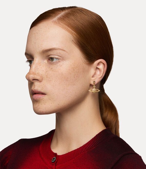 Vivienne Westwood Mini Bas Relief Drop Earrings Gold Light Colorado Topaz | 601478KNZ