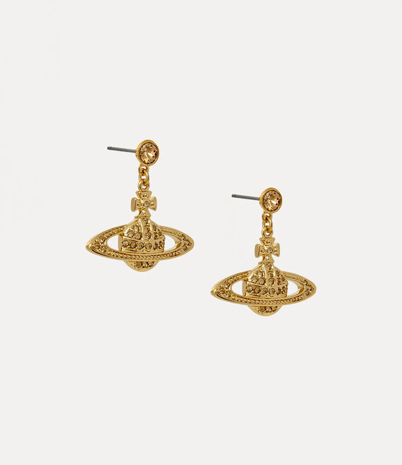 Vivienne Westwood Mini Bas Relief Drop Earrings Gold Light Colorado Topaz | 601478KNZ