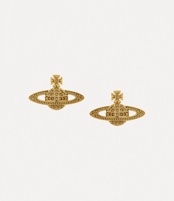 Vivienne Westwood Mini Bas Relief Earrings Gold Light Colorado Topaz | 910523KFW