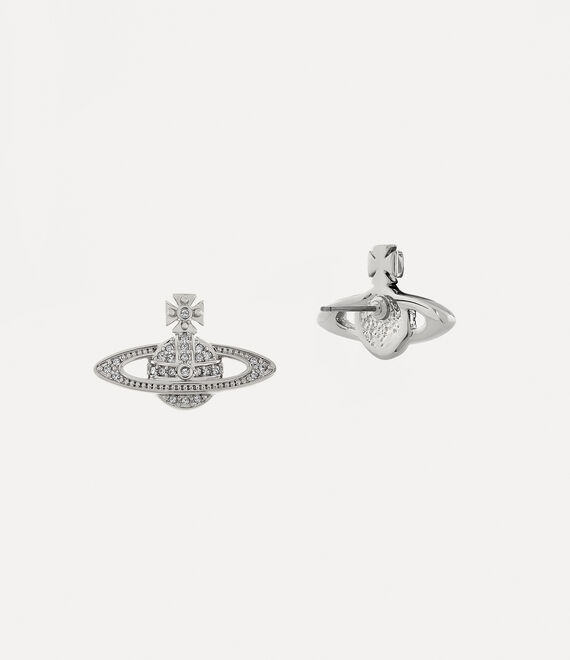 Vivienne Westwood Mini Bas Relief Earrings Platinum / Crystal Crystal | 487320XWC