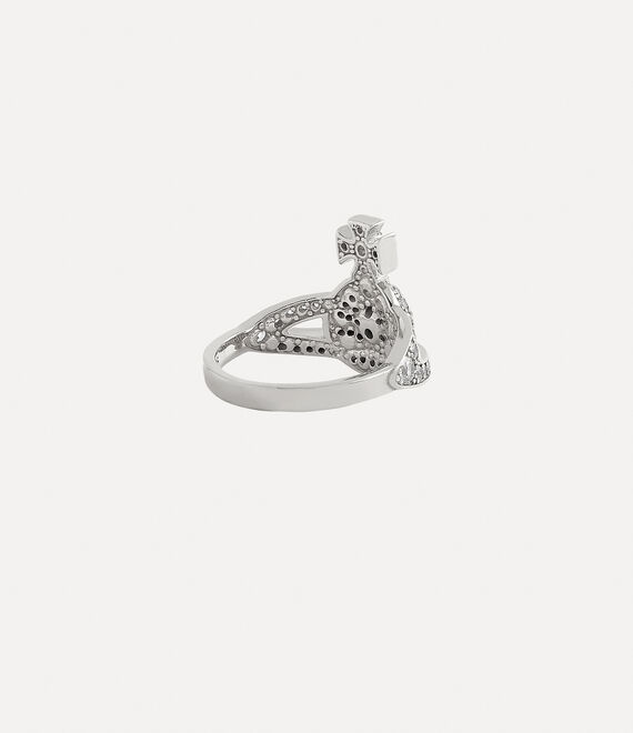 Vivienne Westwood Mini Orb Ring Platinum / White Cz | 306915GVQ