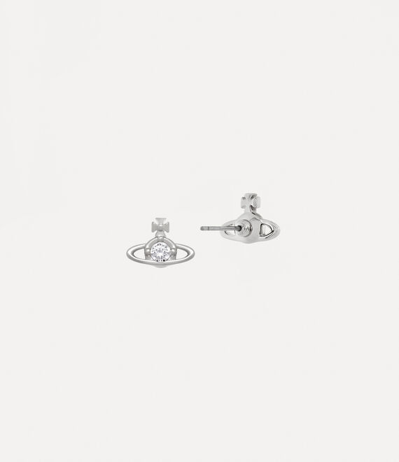 Vivienne Westwood Nano Solitaire Earrings Platinum / Crystal Crystal | 136475DQN