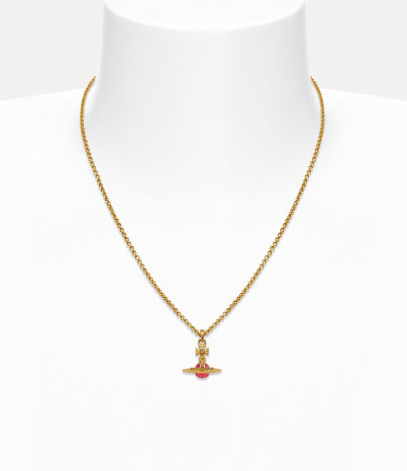 Vivienne Westwood New Petite Orb Pendant Gold/Indian Pink Cz/Padparadscha,Light | 019728NZG