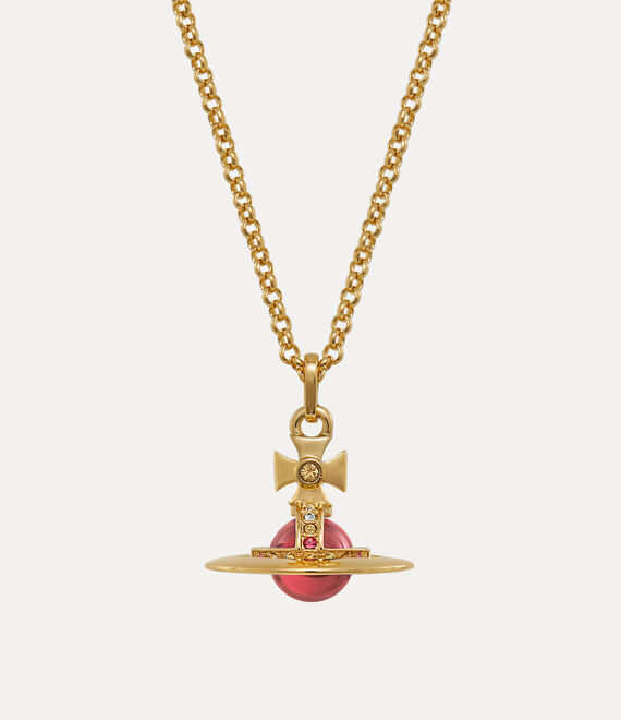 Vivienne Westwood New Tiny Orb Pendant Gold/Indian Pink Cz/Emerald,Siam,Montana,Light | 217890NMT