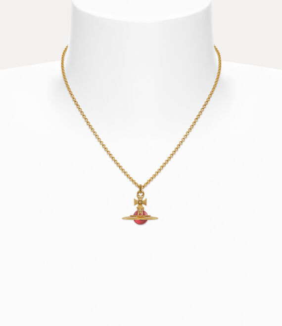 Vivienne Westwood New Tiny Orb Pendant Gold/Indian Pink Cz/Emerald,Siam,Montana,Light | 640732SYC