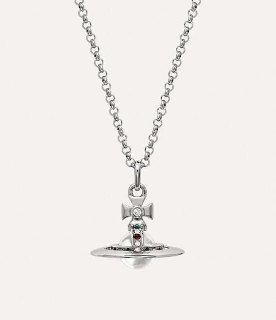 Vivienne Westwood New Tiny Orb Pendant Necklace Platinum | 795031TXA