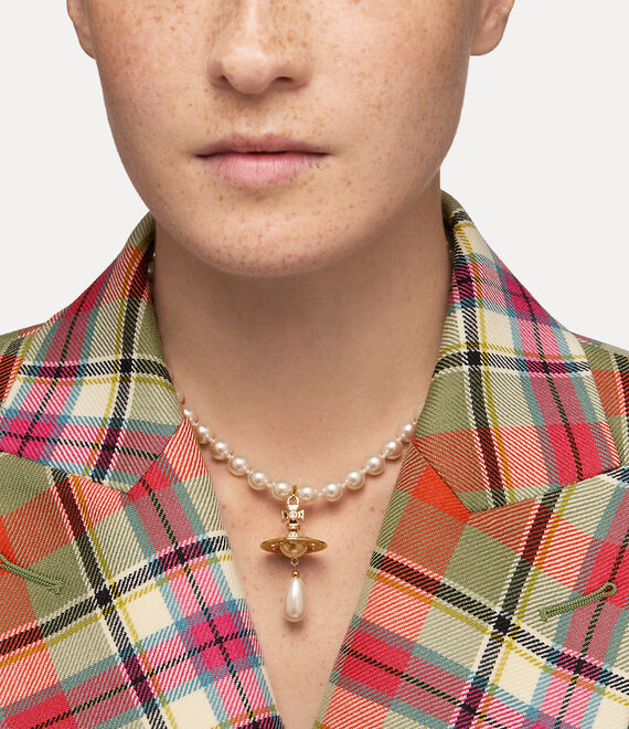 Vivienne Westwood One Row Pearl Drop Choker Gold/Pearl/Multi | 256417FUO