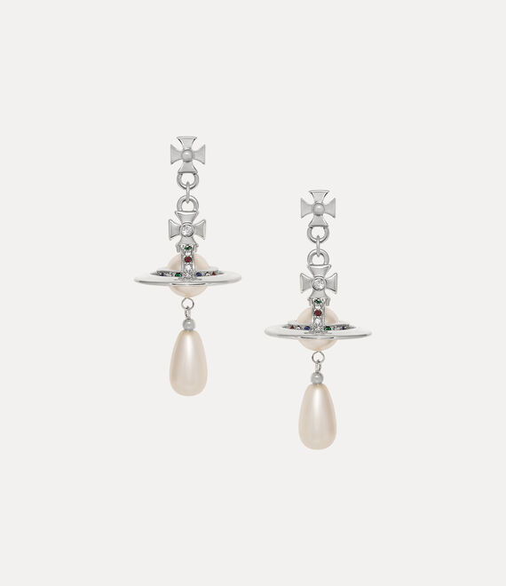 Vivienne Westwood Pearl Drop Earrings Platinum/Pearl/Multi | 059641BSO