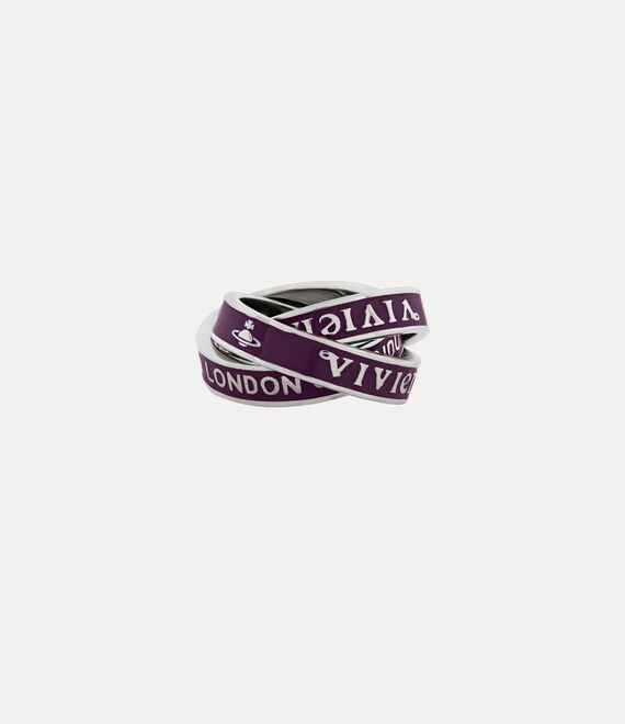 Vivienne Westwood Percy Ring Platinum / Purple Enamel | 317586OXY