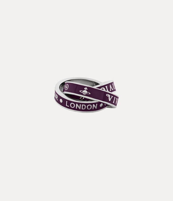 Vivienne Westwood Percy Ring Platinum / Purple Enamel | 427893RCV