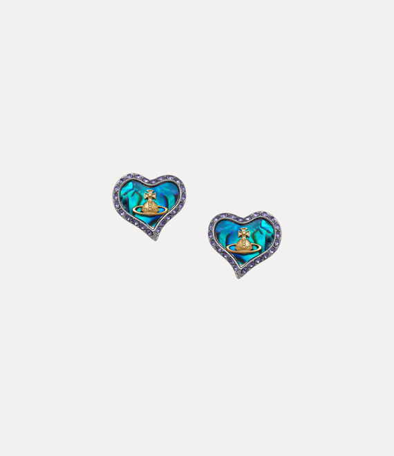 Vivienne Westwood Petra Earrings Platinum/Gold/Blue Paua Mop/Tanzanite Crystal | 657214HSP